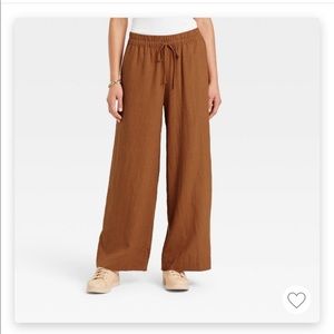 Target: high-rise linen blend pant in rusty brown color, size XL